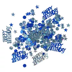 Mix di Coriandoli Happy Birthday Metallic Blu, 15 g