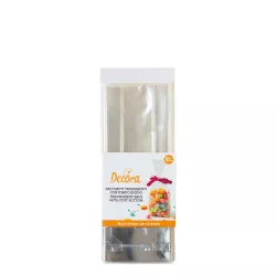 Transparent bottom bags medium with silver cardboard, 100 pieces
