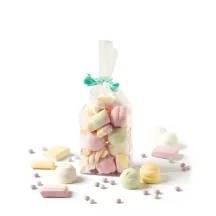 Sacchetti trasparenti con fondo in cartone argentato, 100 pezzi
