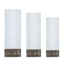 Sachets à fond transparent moyen avec carton argenté, 100 pièces