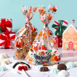 20 transparent bags Santa Claus and elves