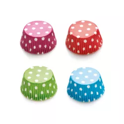Cupcake cases colorful dots, 75 pieces (5 cm)
