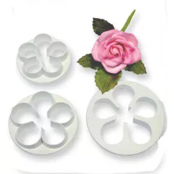 Cookie cutters for roses, 3 pieces, 57/65/75 mm