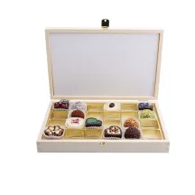 Wooden chocolate box for 24 chocolates