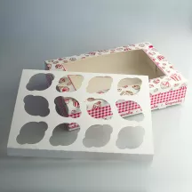 Cupcake Box für 12 Stück mit Einlage