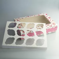 Cupcake Box für 12 Stück mit Einlage