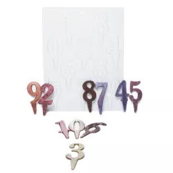 Chocolate mold numbers 0 to 9, for insertion
