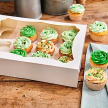 Box per cupcake bianca con Intercalare (12/24), 25 pezzi