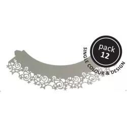 Cupcake-Hüllen Sterne Silber, 12er-Set