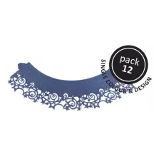 Cupcake wrapper Stelle Blu, set da 12