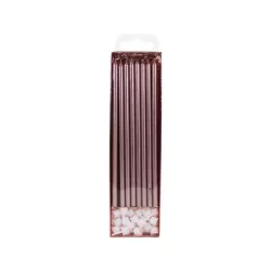 Bougies extra-longues, roses, 16 pièces