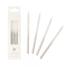 Candele con sfumatura argento 10 cm, 16 pezzi