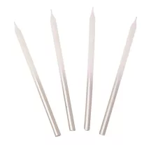 Candele con sfumatura argento 10 cm, 16 pezzi