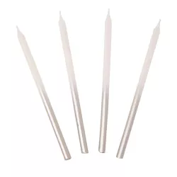 Candles with silver gradient 10 cm, 16 pieces