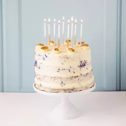 Candles with silver gradient 10 cm, 16 pieces