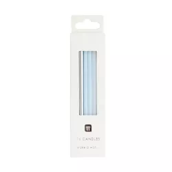 Candles blue, silver and white 10 cm, 16 pieces