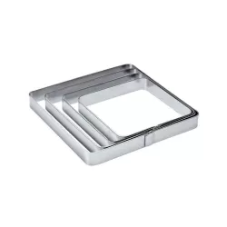 Anello quadrato per tarte e quiche 14 x 14 cm, altezza 2 cm