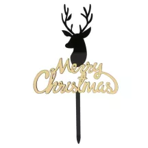 Topper "Buon Natale" nero e oro