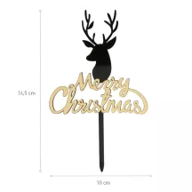 Topper "Merry Christmas" schwarz und gold