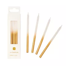 Kerzen mit Goldverlauf 10 cm, 16 Stück