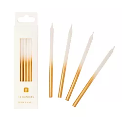 Bougies avec dégradé d'or 10 cm, 16 pièces