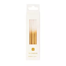 Candele con sfumatura oro 10 cm, 16 pezzi