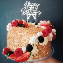 Happy Birthday Cake topper effetto specchio