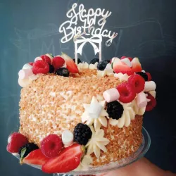 Happy Birthday Cake Topper aspect miroir