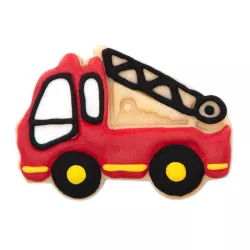 Fire engine cookie cutter with ejector and embossing