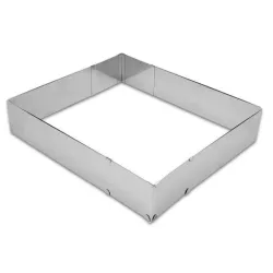 Anello per torte regolabile quadrato 25 - 50 x 22 - 41 cm, 7 cm
