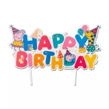 Peppa Pig Cake Topper "Happy Birthday"