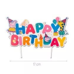 Cake topper "Happy Birthday" Peppa Pig
