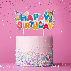 Cake topper "Happy Birthday" Peppa Pig