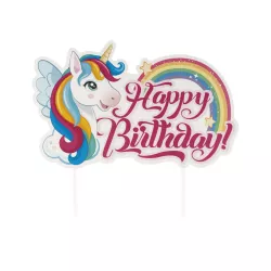 Cake Topper Licorne Joyeux anniversaire