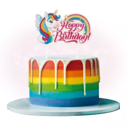 Cake Topper Unicorn Happy Birthday