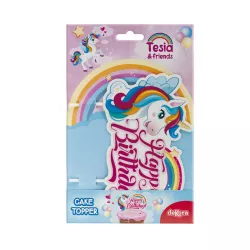 Cake Topper Unicorno Buon Compleanno