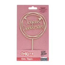 1 Cake topper "Joyeux Anniversaire" doré