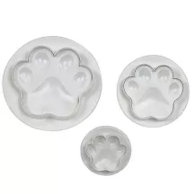 Paws cookie cutter & stamp set, 3 / 7 / 9 cm