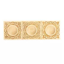 Mandala wooden ravioli mold, 3 ravioli, beech wood