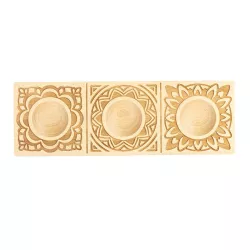 Mandala wooden ravioli mold, 3 ravioli, beech wood