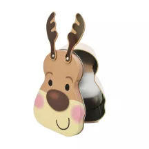 Cookie and cookie tin moose with movable antlers, 60 x 115 x 148 mm
