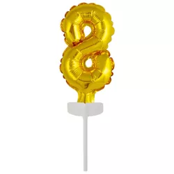 Cake Topper nombre 8 or
