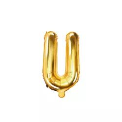 Buchstabenballon gold, U – 35 cm