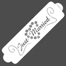 Schablone Just Married Schriftzug mit Herz