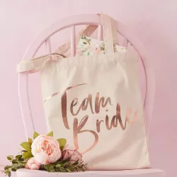Team Bride fabric bag - Beige