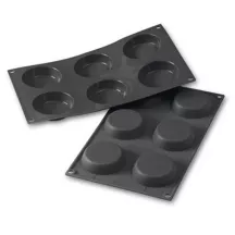Silicone baking mold round conical Ø 5.5 - 7 cm, set of 6