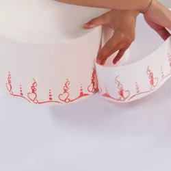Template with rows of hearts
