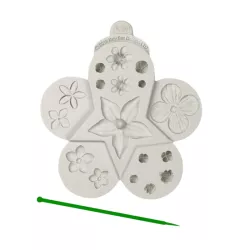 Silicone embosser multi flowers and buds set