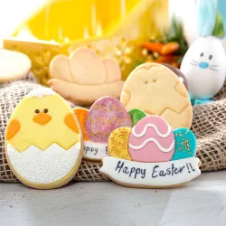 2-piece stainless steel Easter cookie cutter set for Easter