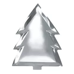 Paper plate silver Christmas tree 30 x 23 cm, 6 pieces